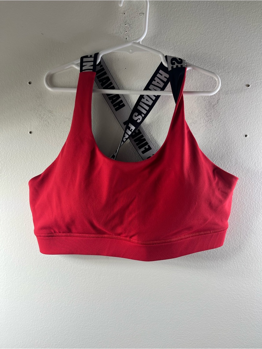 Hawaii’s Finest HI Finest Sports Bra XL Red Cross Back Logo Straps Activewear